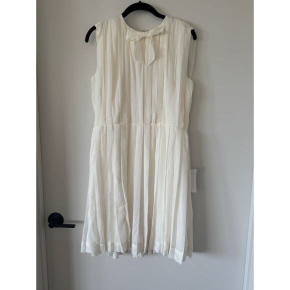 ModCloth “The Pleat-est Things” Mini Dress – Ivory, Size Medium, NEW - Picture 3 of 13